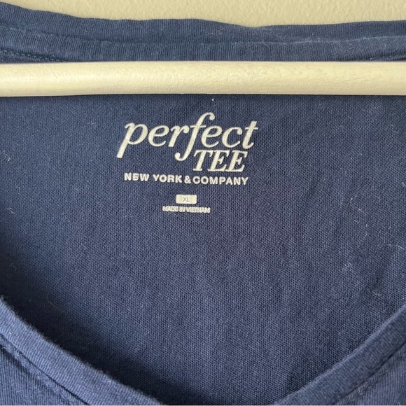 New York & Company The Perfect Tee Navy XL - Picture 5 of 5